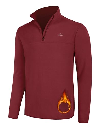 WILLIT Herren Fleece Golf Pullover Langarm Pullover Half Zip Wanderpullover Atmungsaktiv Thermo Sweatshirt Jacke Leichtgewicht Weinrot XXL WILLIT Herren Fleece Golf Pullover Langarm Pullover Half Zip Wanderpullover Atmungsaktiv Thermo Sweatshirt Jacke Leichtgewicht Weinrot XXL von WILLIT