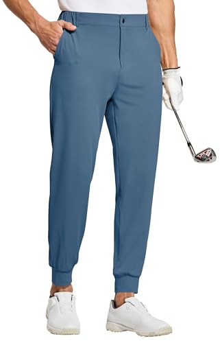 WILLIT Herren Golfhose Jogger Hose Stretch Slim Fit Jogginghose Anzughose Schnelltrockner Lang Golf Hose mit Taschen Blau XS von WILLIT
