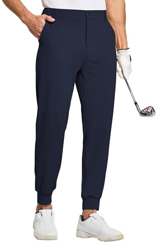 WILLIT Herren Golfhose Jogger Hose Stretch Slim Fit Jogginghose Anzughose Schnelltrockner Lang Golf Hose mit Taschen Navy XL von WILLIT