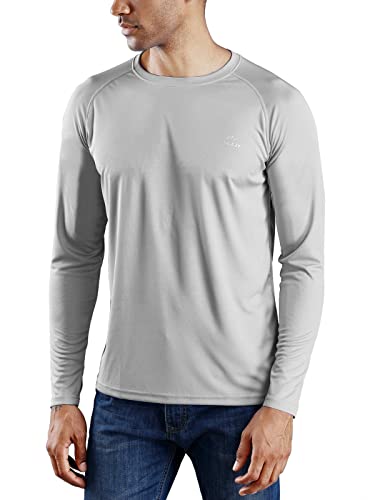 WILLIT Herren Rashguard UV Shirt Swim Shirts Badeshirts UPF 50+ Langarm Shirts Sonnenschutz SPF Wandern Angeln AtmungsaktivGrau XXL von WILLIT