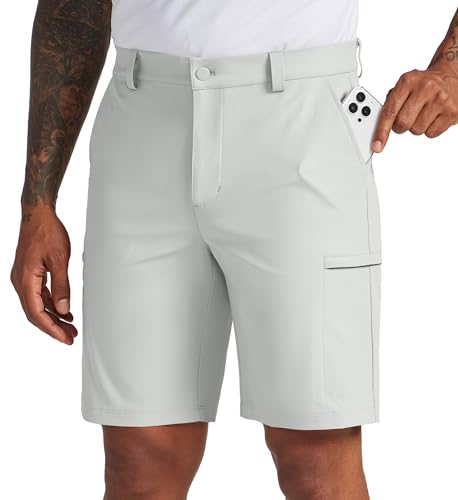 WILLIT Herren Shorts Stretch Sommer Cargo Shorts Kurze Hosen Golf Sporthosen Schnelltrocknend Leicht Chino Shorts mit Taschen 9“ Silbergrau 30W WILLIT Herren Shorts Stretch Sommer Cargo Shorts Kurze Hosen Golf Sporthosen Schnelltrocknend Leicht Chino Shorts mit Taschen 9“ Silbergrau 30W von WILLIT