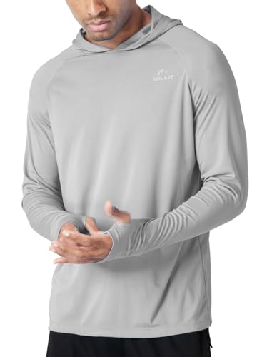 WILLIT Herren Hoodie Kapuzenpullover UPF 50+ Sonnenschutz Rashguard Kapuzen Shirt Langarm SPF Angeln Outdoor Laufen Wandern Leicht Grau XL WILLIT Herren Hoodie Kapuzenpullover UPF 50+ Sonnenschutz Rashguard Kapuzen Shirt Langarm SPF Angeln Outdoor Laufen Wandern Leicht Grau XL von WILLIT