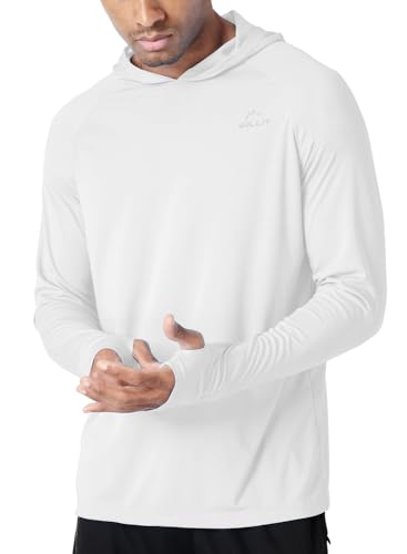 WILLIT Herren Hoodie Kapuzenpullover UPF 50+ Sonnenschutz Rashguard Kapuzen Shirt Langarm SPF Angeln Outdoor Laufen Wandern Leicht Weiß XXL WILLIT Herren Hoodie Kapuzenpullover UPF 50+ Sonnenschutz Rashguard Kapuzen Shirt Langarm SPF Angeln Outdoor Laufen Wandern Leicht Weiß XXL von WILLIT