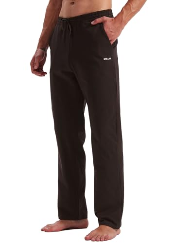 WILLIT Jogginghose Herren Baumwolle Trainingshose Sporthose Lang Freizeithose Fitness Yogahose Sweathose Lounge Pants Loose Männer mit Taschen Kaffee XL von WILLIT
