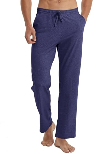 WILLIT Jogginghose Herren Baumwolle Trainingshose Sporthose Lang Freizeithose Fitness Yogahose Sweathose Lounge Pants Loose Männer mit Taschen Blau Violett L von WILLIT