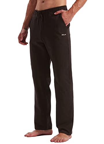 WILLIT Jogginghose Herren Baumwolle Yogahose Sweathose Trainingshose unten offen Athletic Sporthose Lounge Pants Loose Männer mit Taschen Kaffee M von WILLIT