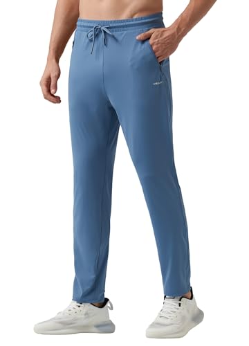 WILLIT Jogginghose Herren Sweatpants Workout Jogger Männer Sporthose Trainingshose Jogging Laufhosen mit Reißverschlusstaschen Blau L von WILLIT