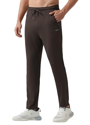 WILLIT Jogginghose Herren Sweatpants Workout Jogger Männer Sporthose Trainingshose Jogging Laufhosen mit Reißverschlusstaschen Braun S von WILLIT
