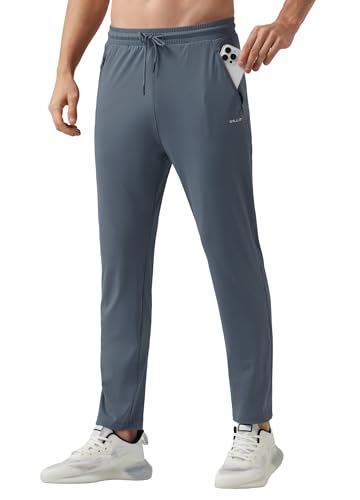 WILLIT Jogginghose Herren Sweatpants Workout Jogger Männer Sporthose Trainingshose Jogging Laufhosen mit Reißverschlusstaschen Dunkelblau L von WILLIT