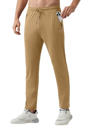 WILLIT Jogginghose Herren Sweatpants Workout Jogger Männer Sporthose Trainingshose Jogging Laufhosen mit Reißverschlusstaschen Dunkelkhaki L von WILLIT