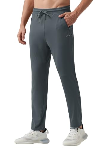 WILLIT Jogginghose Herren Sweatpants Workout Jogger Männer Sporthose Trainingshose Jogging Laufhosen mit Reißverschlusstaschen Grau L von WILLIT