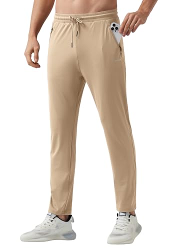 WILLIT Jogginghose Herren Sweatpants Workout Jogger Männer Sporthose Trainingshose Jogging Laufhosen mit Reißverschlusstaschen Khaki S von WILLIT