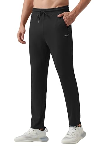 WILLIT Jogginghose Herren Sweatpants Workout Jogger Männer Sporthose Trainingshose Jogging Laufhosen mit Reißverschlusstaschen Schwarz M von WILLIT