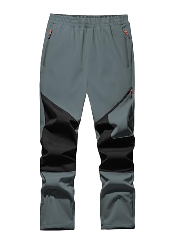 WILLIT Kinder Softshellhose Gefüttert Schneehose Thermohose Jungen Mädchen Skihose Winter Wasserdicht Wanderhose Winddicht mit 3 Taschen Dunkelgrau M von WILLIT