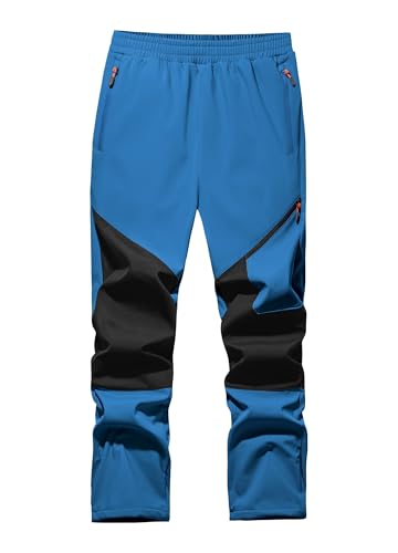 WILLIT Kinder Softshellhose Gefüttert Schneehose Thermohose Jungen Mädchen Skihose Winter Wasserdicht Wanderhose Winddicht mit 3 Taschen Hellblau XXL von WILLIT