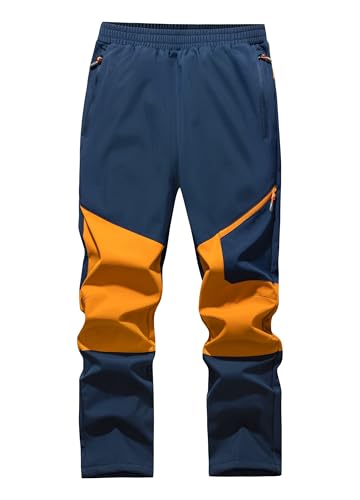 WILLIT Kinder Softshellhose Gefüttert Schneehose Thermohose Jungen Mädchen Skihose Winter Wasserdicht Wanderhose Winddicht mit 3 Taschen Navy L von WILLIT