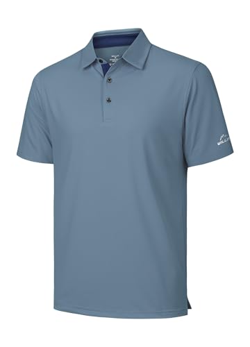 WILLIT Poloshirt Herren Kurzarm Shirt Sommer Sportshirt Atmungsaktiv T-Shirts Schnelltrocknend Golf Sport Polohemd Classic Collared Mittelgrau XL von WILLIT