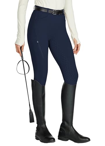WILLIT Reitleggings Damen Reithose Silikon Vollbesatz High Waist Stretch Reithose mit Reißverschlusstasche Gürtelschlaufen Marineblau XXL WILLIT Reitleggings Damen Reithose Silikon Vollbesatz High Waist Stretch Reithose mit Reißverschlusstasche Gürtelschlaufen Marineblau XXL von WILLIT