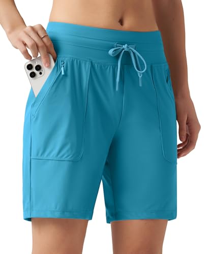 WILLIT Sporthose Damen Laufhose Kurz Sommer Shorts High Waist Laufshorts Schnelltrockene Wanderhose Workout Fitness Sport Running mit Taschen Himmelblau L WILLIT Sporthose Damen Laufhose Kurz Sommer Shorts High Waist Laufshorts Schnelltrockene Wanderhose Workout Fitness Sport Running mit Taschen Himmelblau L von WILLIT