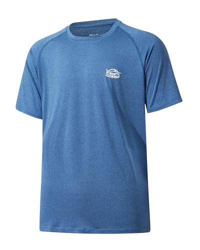 WILLIT UV Shirt Herren Rashguard T-Shirt Kurzarm Schwimmshirt UPF 50+ Schnelltrocknend Leicht Atmungsaktiv Outdoor Surfen Angeln Kationisch Dunkelblau 2XL von WILLIT