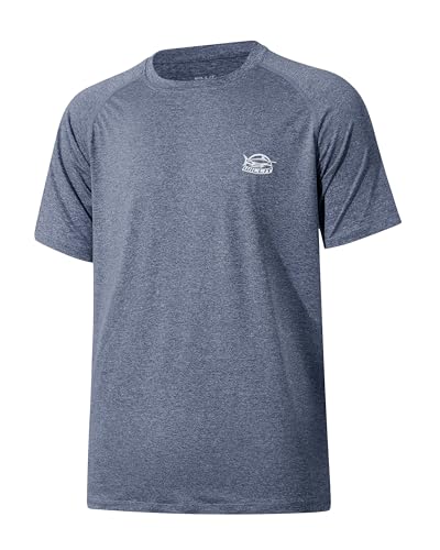 WILLIT UV Shirt Herren Rashguard T-Shirt Kurzarm Schwimmshirt UPF 50+ Schnelltrocknend Leicht Atmungsaktiv Outdoor Surfen Angeln Kationisch Grau 3XL von WILLIT