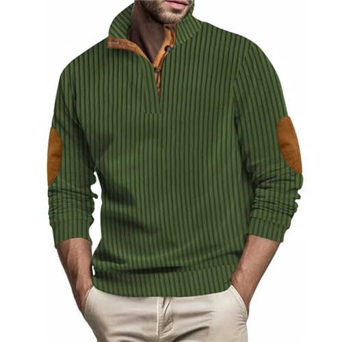 WILMOT Herren Quarter Zip Fleece Pullover Langarm Sweatshirt Outdoor Taktisch Weich Warm Polar Fleecejacke(AG,XXL) von WILMOT