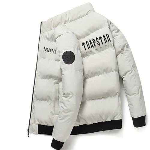 WILMOT Trapstar junge teenager winterjacke,Trapstar Jacke Winter,warm,leichte,Trapstar übergangsjacke,Trapstar cottonjacken für Herren,jacke,cotton jacket herren,Schnee-cottonjacken(White,M) von WILMOT