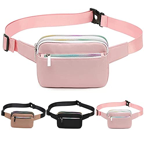 Gürteltasche für Frauen Bauchtasche, Stylisch Crossbody Hüfttasche Sport Handytasche mit Verstellbarem Riemen, überall für Reisen im Freien, Fitness, Outdoor Running, Joggen, Laufen, Wandern (Rosa) von WILNIRY