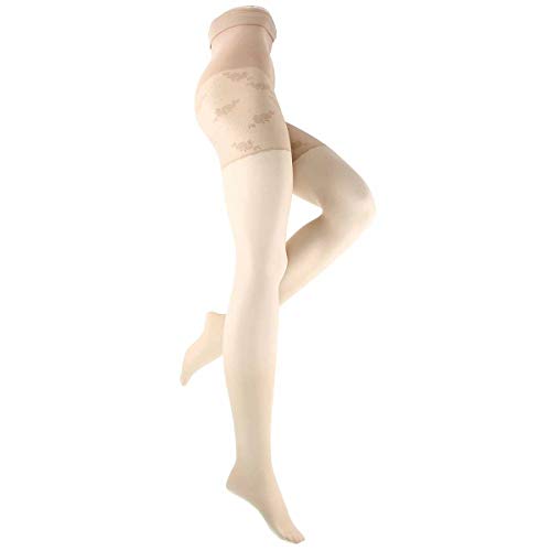 WILOX Damen Stützstrumpfhose mit leichter Kompression und figurformendem, extra hohem Höschenteil zart schimmernd PUSH UP 20 den von WILOX