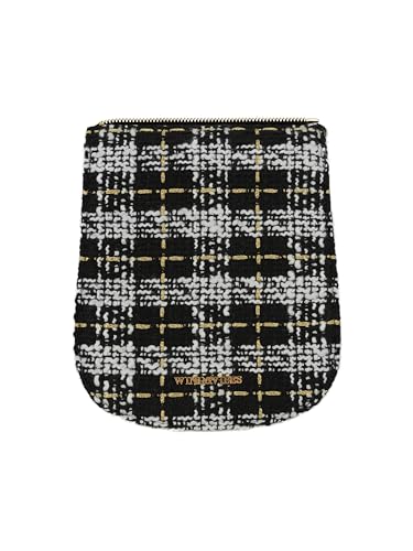 WIND & VIBES Austauschbare Tweed Black/White Flap für synthetische Leder-Tasche - Passen Sie unsere Tasche ganz einfach an, um Ihrem Lebensstil eine charmante Note zu verleihen von WIND & VIBES