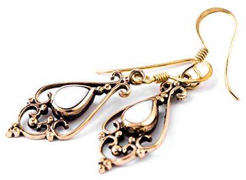 WINDALF Bohemia Mittelalter Ohrhänger VENUS 3.9 cm Vintage Perlmutt Ohrschmuck Boho Ohreinhänger Bronze WINDALF Bohemia Mittelalter Ohrhänger VENUS 3.9 cm Vintage Perlmutt Ohrschmuck Boho Ohreinhänger Bronze von Windalf