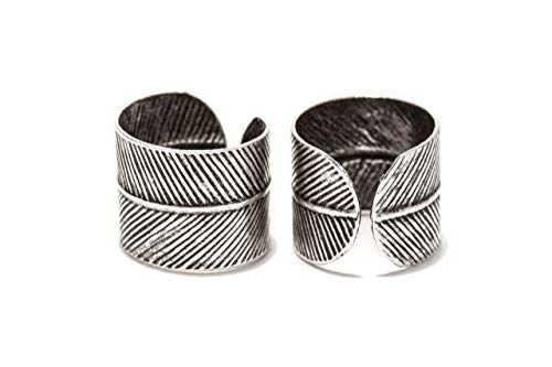 WINDALF Bohemian Elfen-Ohrklemme NAOMY 10 mm Vintage Elben-Feder-Haarschmuck 925 Sterlingsilber von Windalf