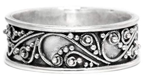 Windalf Magischer Vintage Wunsch-Ring TARA 6 mm Elfenglück Midi-Ring Freundschaftsring Bohemia Silberring Handarbeit 925 Sterlingsilber (Silber, 48 (15.3)) von Windalf