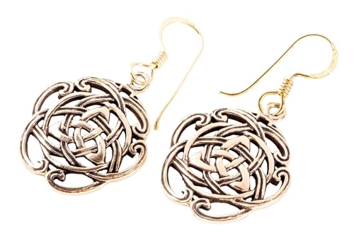 WINDALF Celtic Bronze Ohrringe NAIDA 3.7 cm Lebensspiralen Keltische Knoten Ohrschmuck Keltenschmuck von Windalf