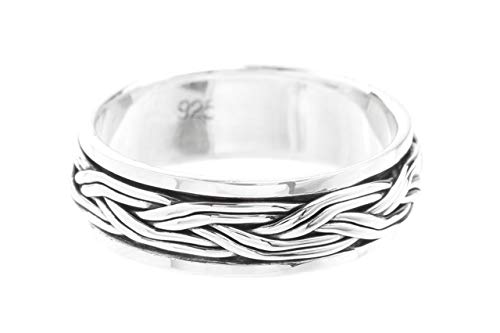 Windalf Wikinger Vintage Band-Ring THORON 0.6 cm Silber-Drehring Vikings Partnerring Bohemia Silberring Handarbeit aus 925 Sterlingsilber (Silber, 56 (17.8)) von Windalf