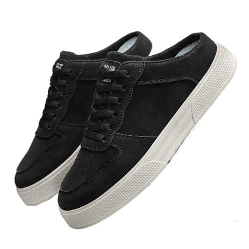 Herren Rückenfreie Turnschuhe Slip on Mule Sneakers Sommer Atmungsaktiv Sport Hausschuhe Gartenschuhe Leichte Rückenfrei Slip-on Sneakers, Schwarz , 44 EU von WINDEHAO
