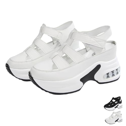 Northend Orthopädische Sandalen für Damen, Bomre-Schuhe, orthopädische Sandalen, Sommer, hohl, geschlossene Zehen, Luftkissen, Keilabsatz, Sandalen, weiß, 44 EU Northend Orthopädische Sandalen für Damen, Bomre-Schuhe, orthopädische Sandalen, Sommer, hohl, geschlossene Zehen, Luftkissen, Keilabsatz, Sandalen, weiß, 44 EU von WINDEHAO