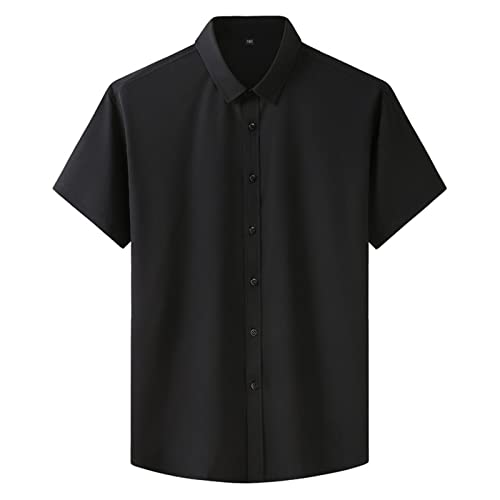 WINDEHAO L-9XL Sommer Herren Kurzarm-Shirt, lässig, locker, einfarbig, Business-Top, weich, atmungsaktiv, Übergröße von WINDEHAO