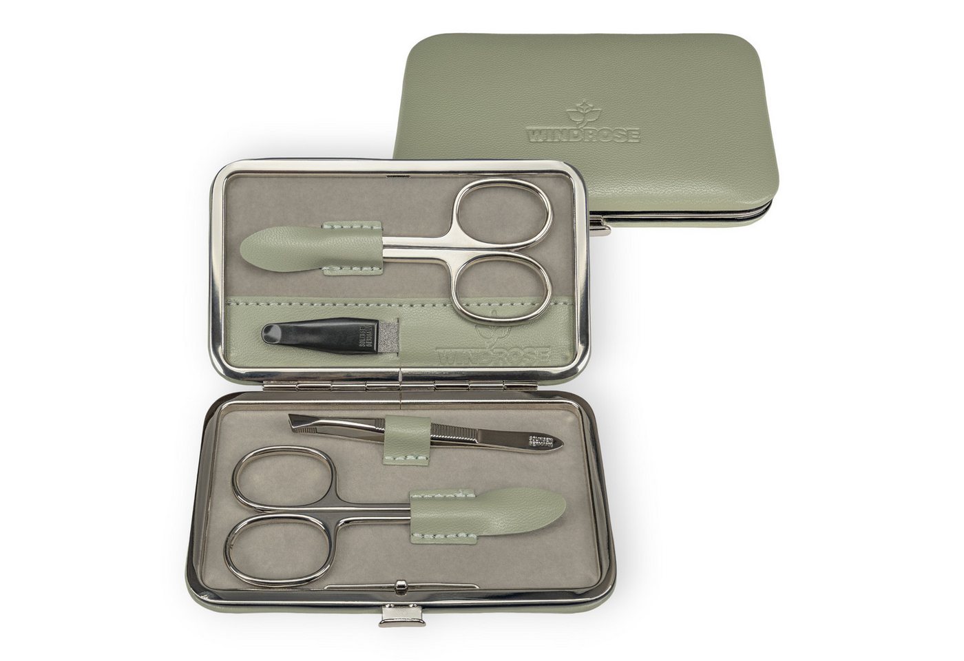 WINDROSE Maniküre-Etui 4-teiliges Maniküretui Merino / Merino Moda, Bestückung aus dem Hause Becker/Solingen von WINDROSE
