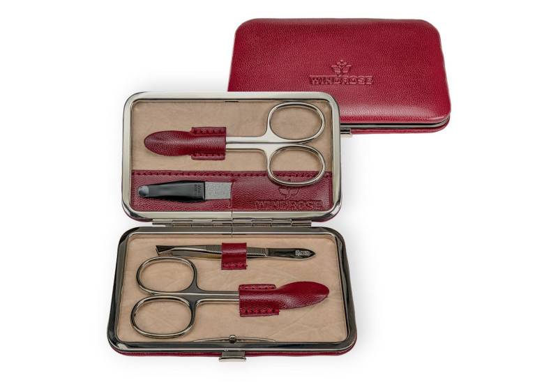 WINDROSE Maniküre-Etui 4-teiliges Maniküretui Merino / Merino Moda, Bestückung aus dem Hause Becker/Solingen von WINDROSE