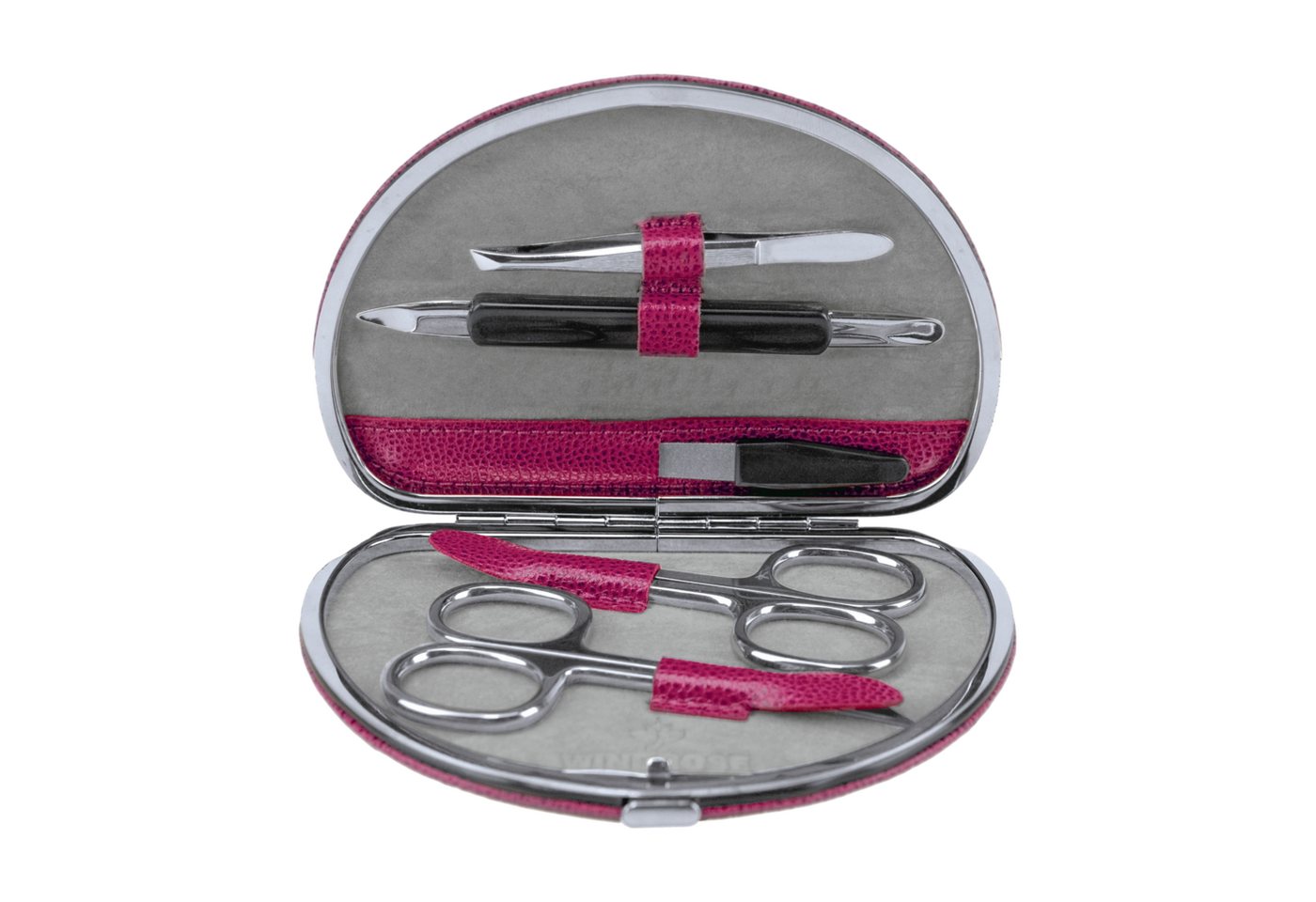 WINDROSE Maniküre-Etui 5-teiliges Maniküretui Beluga, Bestückung aus dem Hause Becker/Solingen von WINDROSE
