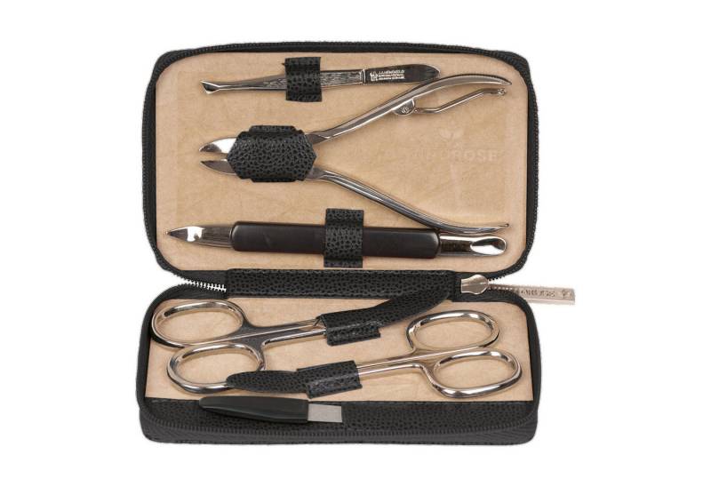 WINDROSE Maniküre-Etui 6-teiliges Maniküretui Beluga, Bestückung aus dem Hause Becker/Solingen von WINDROSE