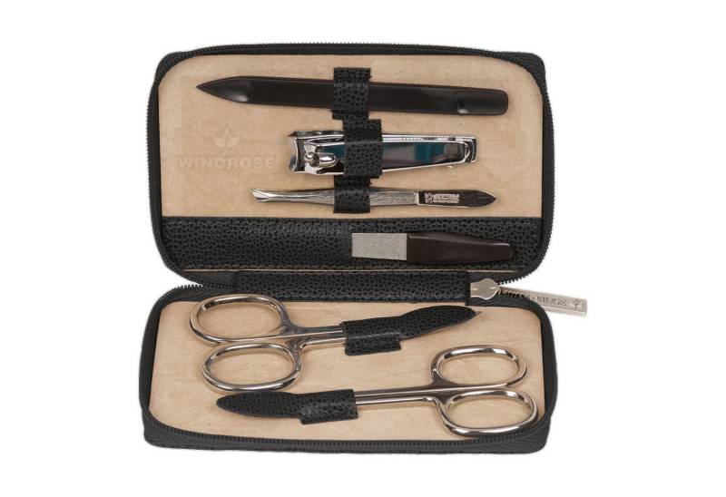 WINDROSE Maniküre-Etui 6-teiliges Maniküretui Beluga, Bestückung aus dem Hause Becker/Solingen von WINDROSE