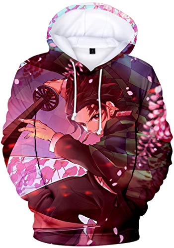 WINKEEY Herren Manga Hoodie Anime Nezuko Cosplay Kapuzenpullover Tanjiro Inosuke Zenitsu Oversized Pulli 3D Druck Fashion Streetwear, 04 L von WINKEEY