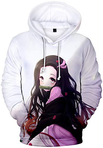 WINKEEY Herren Manga Hoodie Anime Nezuko Cosplay Kapuzenpullover Tanjiro Inosuke Zenitsu Oversized Pulli 3D Druck Fashion Streetwear, 08 XXS von WINKEEY