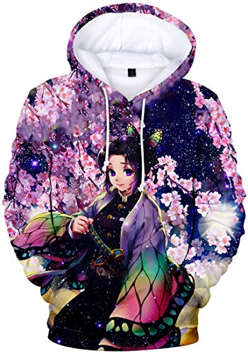 WINKEEY Herren Manga Hoodie Anime Nezuko Cosplay Kapuzenpullover Tanjiro Inosuke Zenitsu Oversized Pulli 3D Druck Fashion Streetwear, 09 XS von WINKEEY