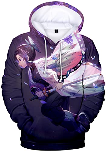 WINKEEY Herren Manga Hoodie Anime Nezuko Cosplay Kapuzenpullover Tanjiro Inosuke Zenitsu Oversized Pulli 3D Druck Fashion Streetwear, 30 M von WINKEEY