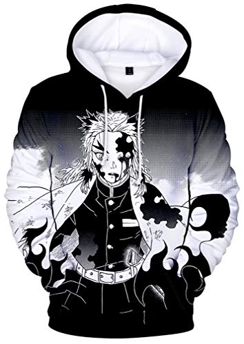 WINKEEY Herren Manga Hoodie Anime Nezuko Cosplay Kapuzenpullover Tanjiro Inosuke Zenitsu Oversized Pulli 3D Druck Fashion Streetwear, 33 M von WINKEEY