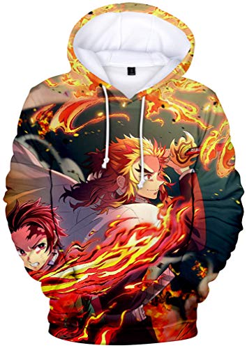 WINKEEY Herren Manga Hoodie Anime Nezuko Cosplay Kapuzenpullover Tanjiro Inosuke Zenitsu Oversized Pulli 3D Druck Fashion Streetwear, 34 XXL von WINKEEY