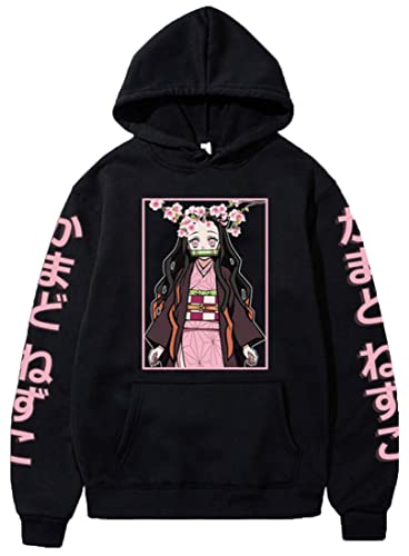 WINKEEY Manga Pullover Frauen Kochou Shinobu Cosplay Kapuzenpullover Nezuko Hoodie Kostüm Langarm Sweatshirt Für Damen, Schwarz02 M von WINKEEY